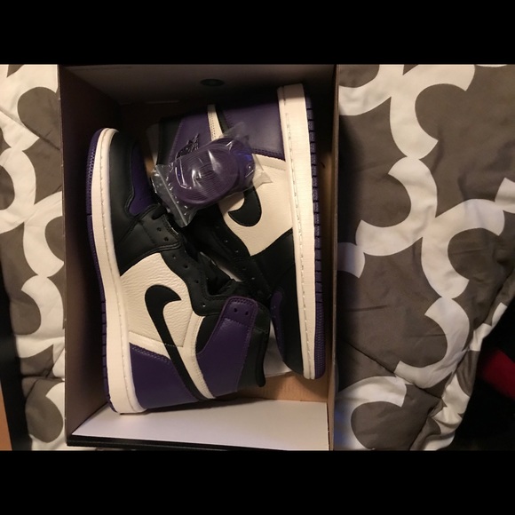 purple jordans retro 1